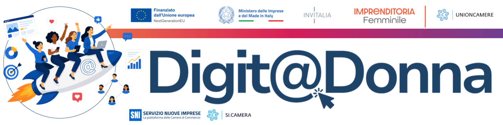 Logo Digit@Donna Programma Imprenditoria Femminile Unioncamere Invitalia