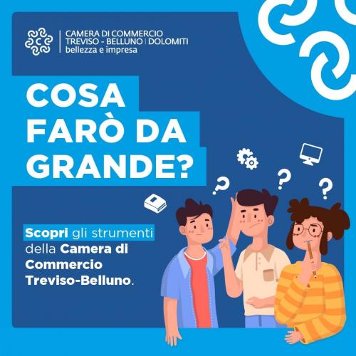 Cosa farò da grande? - Scopri gli strumenti della Camera di commercio di Treviso - Belluno Ragazzi e ragazze che riflettono