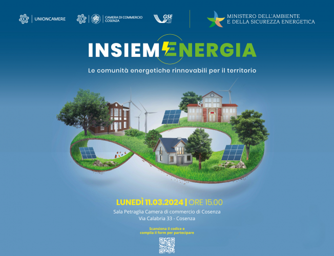 Evento "InsiemEnergia" - Lunedì 11 marzo ore 15.00 Camera di commercio di Cosenza