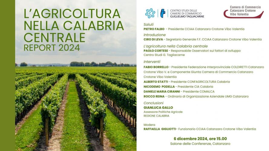 Locandina Presentazione report 2024 “L’agricoltura nella Calabria centrale” Locandina Presentazione report 2024 “L’agricoltura nella Calabria centrale”