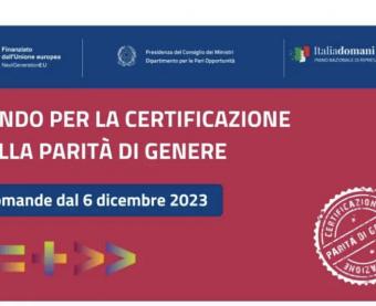 Bando per la “Certificazione della parità di Genere”