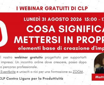 webinar - Cosa significa mettersi in proprio: elementi base di creazione d'impresa