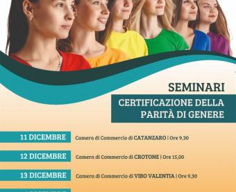 Locandina seminari di genere presso CCIAA